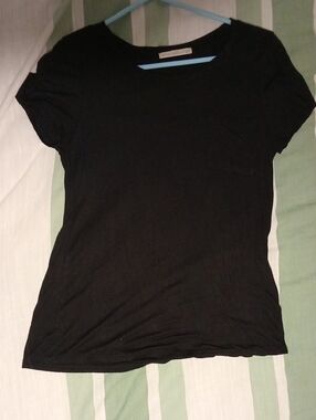 Active Basic Black Short Sleeve Pocket Tee